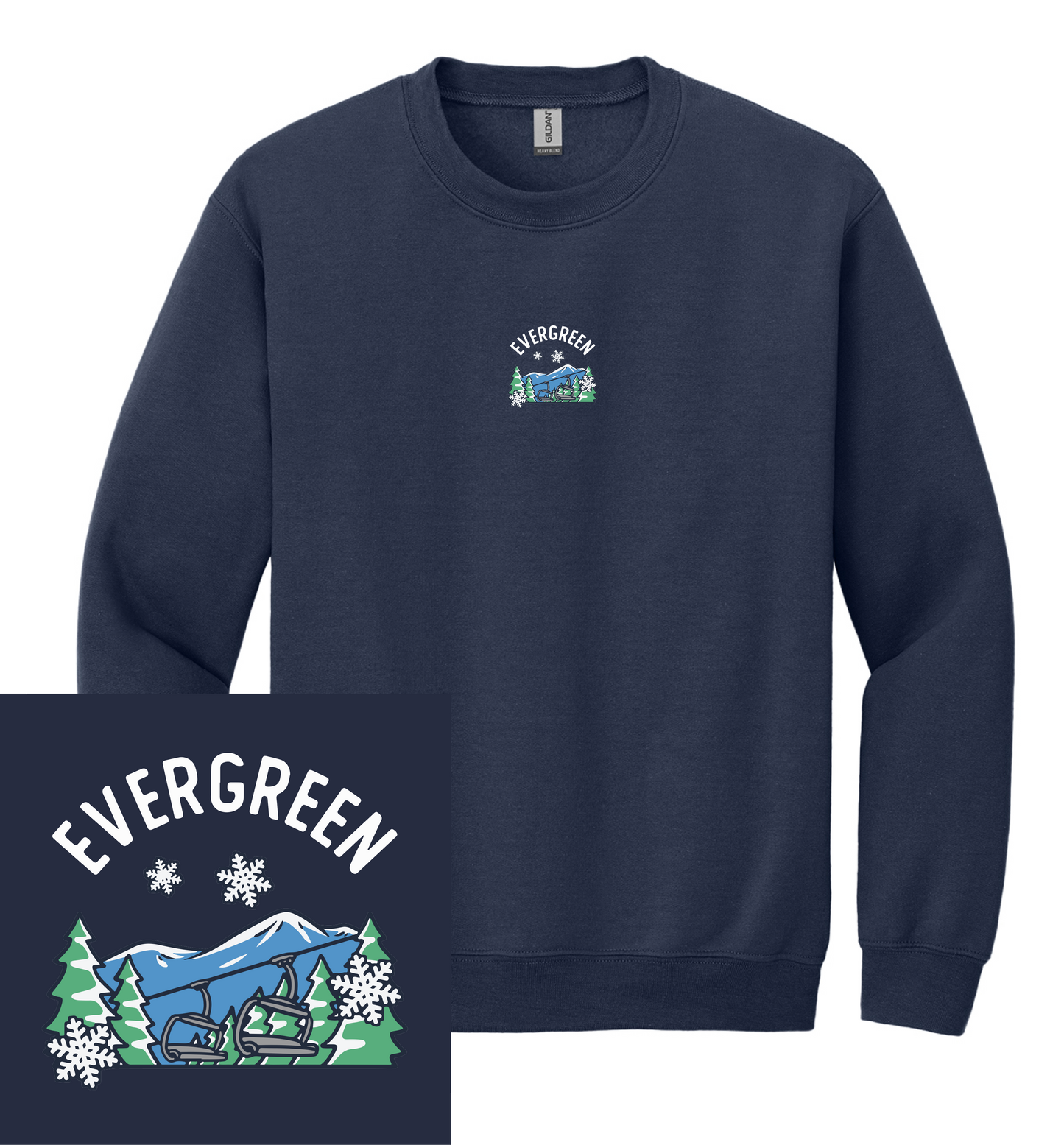 Embroidered Ski Mountain Crewneck