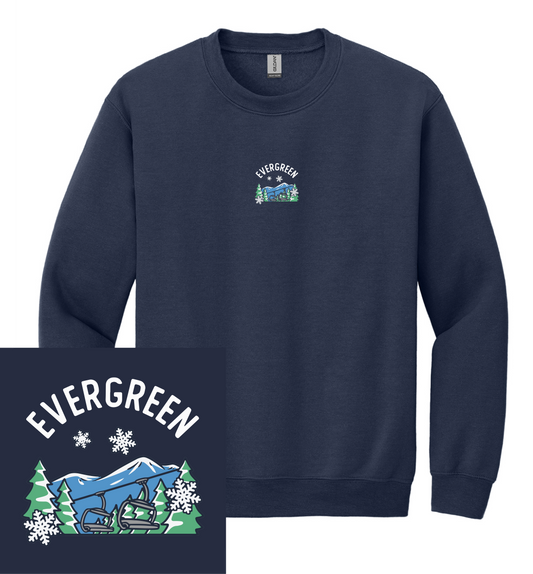 Embroidered Ski Mountain Crewneck