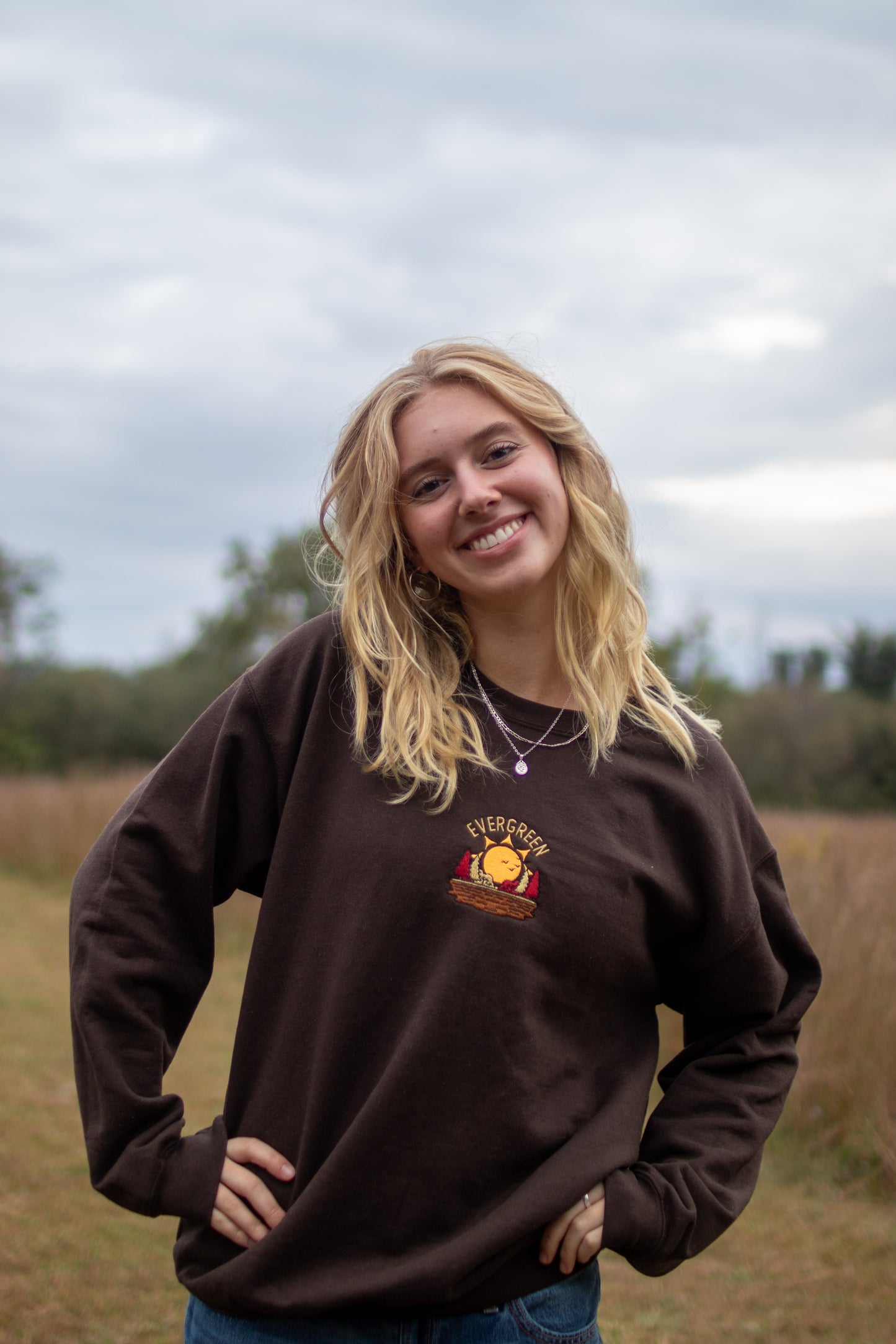 Embroidered Sunset Crewneck