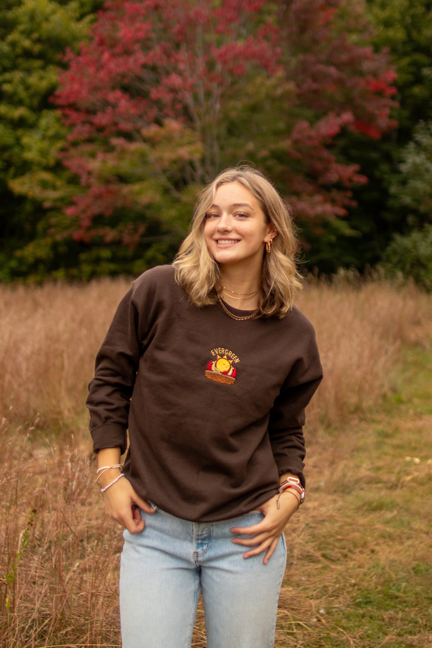 Embroidered Sunset Crewneck